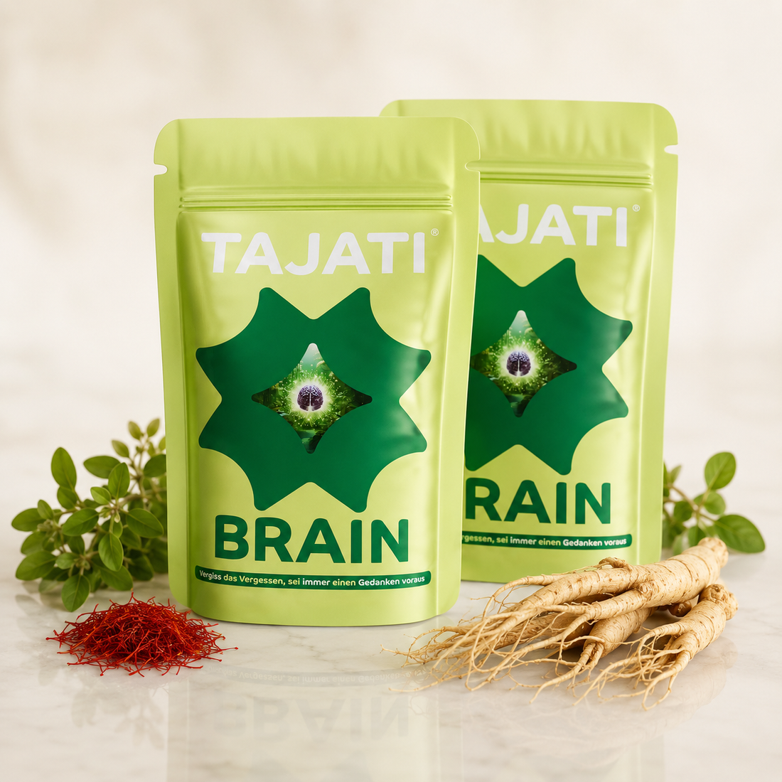 TAJATI® BRAIN veganer Fokus-Drink für Konzentration und Gedächtnis