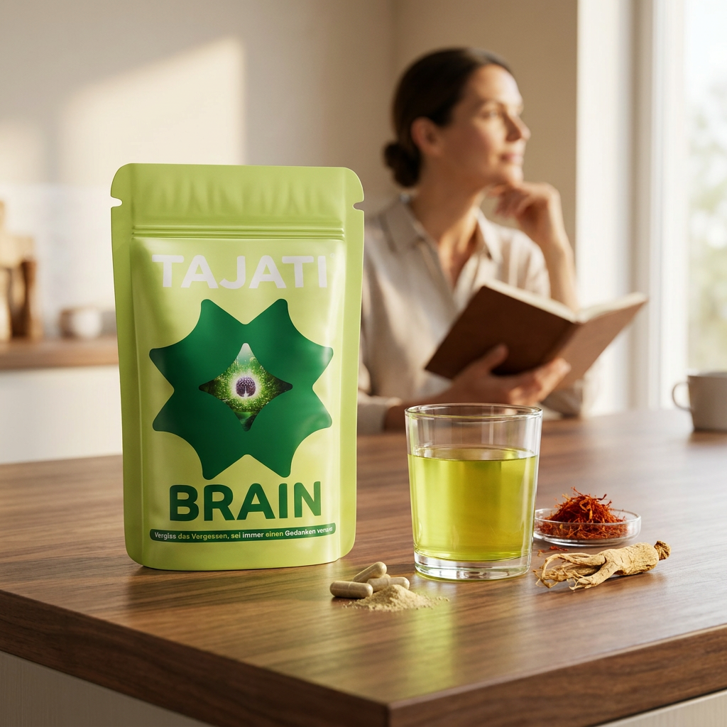 TAJATI® BRAIN veganer Brain-Drink mit Safran, Ginseng und Vitamin B12